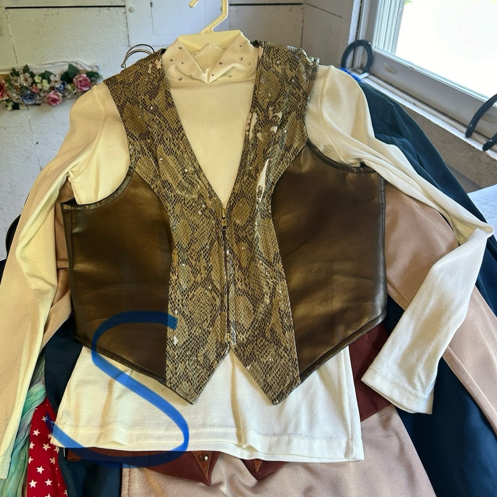 Brown and Snake Print Vest